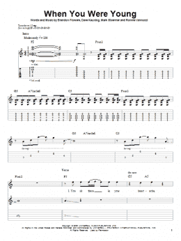 page one of When You Were Young (Guitar Tab (Single Guitar))