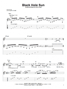 page one of Black Hole Sun (Guitar Tab (Single Guitar))