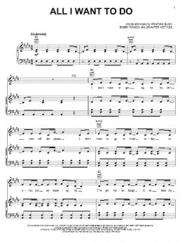 page one of All I Want To Do (Piano, Vocal & Guitar Chords (Right-Hand Melody))