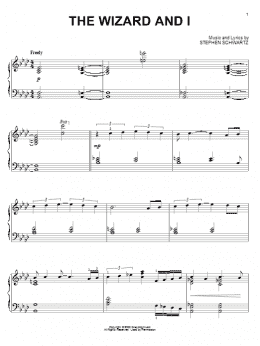 page one of The Wizard And I (from Wicked) (Piano Solo)