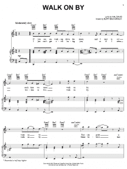 page one of Walk On By (Piano, Vocal & Guitar Chords (Right-Hand Melody))