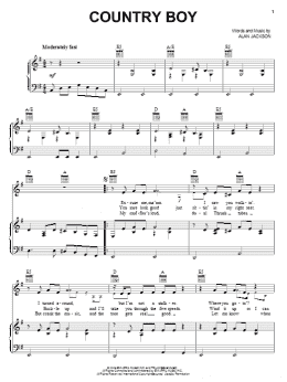 page one of Country Boy (Piano, Vocal & Guitar Chords (Right-Hand Melody))