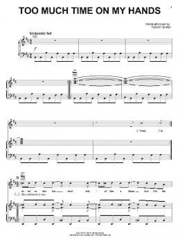 page one of Too Much Time On My Hands (Piano, Vocal & Guitar Chords (Right-Hand Melody))