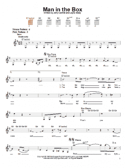 page one of Man In The Box (Easy Guitar)