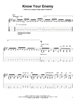 page one of Know Your Enemy (Guitar Tab (Single Guitar))