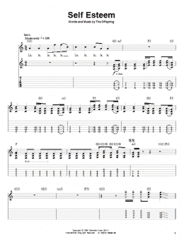 page one of Self Esteem (Guitar Tab (Single Guitar))