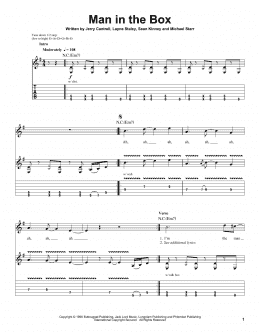 page one of Man In The Box (Guitar Tab (Single Guitar))