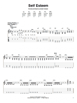 page one of Self Esteem (Easy Guitar Tab)