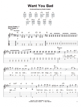 page one of Want You Bad (Easy Guitar Tab)