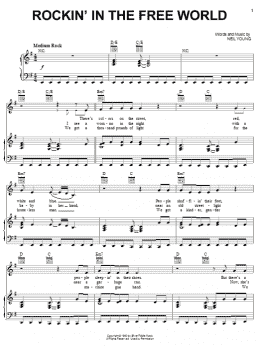 page one of Rockin' In The Free World (Piano, Vocal & Guitar Chords (Right-Hand Melody))