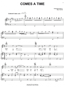 page one of Comes A Time (Piano, Vocal & Guitar Chords (Right-Hand Melody))