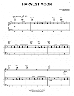 page one of Harvest Moon (Piano, Vocal & Guitar Chords (Right-Hand Melody))