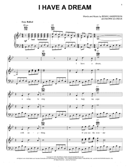 page one of I Have A Dream (Piano, Vocal & Guitar Chords (Right-Hand Melody))