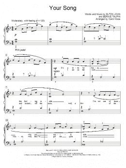 page one of Your Song (Educational Piano)