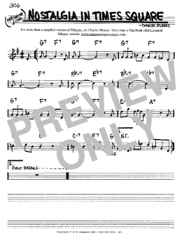 page one of Nostalgia In Times Square (Real Book – Melody & Chords – Bb Instruments)