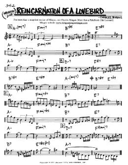 page one of Reincarnation Of A Lovebird (Real Book – Melody & Chords – Bb Instruments)