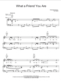 page one of What A Friend You Are (Piano, Vocal & Guitar Chords (Right-Hand Melody))