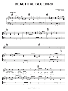 page one of Beautiful Bluebird (Piano, Vocal & Guitar Chords (Right-Hand Melody))