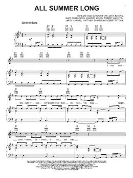 page one of All Summer Long (Piano, Vocal & Guitar Chords (Right-Hand Melody))