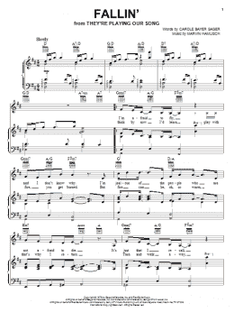 page one of Fallin' (Piano, Vocal & Guitar Chords (Right-Hand Melody))