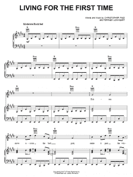 page one of Living For The First Time (Piano, Vocal & Guitar Chords (Right-Hand Melody))