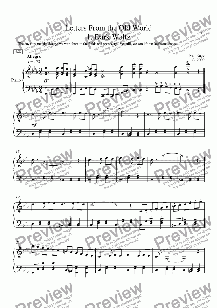 Letters 1 Dark Waltz Solo Piano Download Sheet Music Pdf File