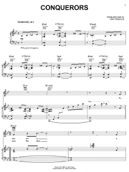 page one of Conquerors (Piano, Vocal & Guitar Chords (Right-Hand Melody))