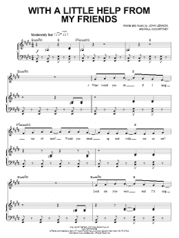 page one of With A Little Help From My Friends (from Across The Universe) (Piano & Vocal)
