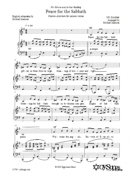 page one of Peace for the Sabbath (Piano & Vocal)