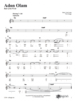 page one of Adon Olam (Lead Sheet / Fake Book)