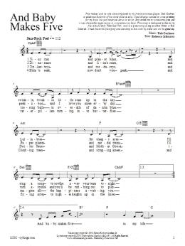 page one of And Baby Makes Five (Lead Sheet / Fake Book)