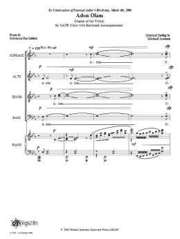 page one of Adon Olam (SATB Choir)