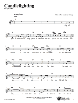 page one of Candlelighting (Lead Sheet / Fake Book)