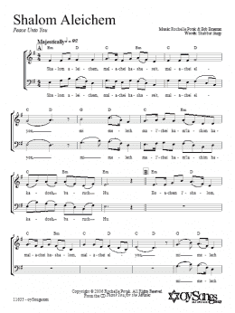 page one of Shalom Aleichem (2-Part Choir)