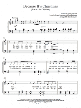 page one of Because It's Christmas (For All The Children) (Educational Piano)