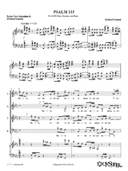 page one of Psalm 113 (Hal'luyah) (SATB Choir)