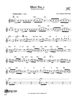 page one of Sher No. 1 (Russian Scissors Dance) (Lead Sheet / Fake Book)
