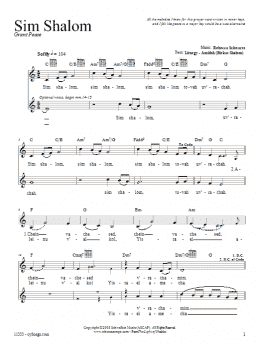 page one of Sim Shalom (Lead Sheet / Fake Book)