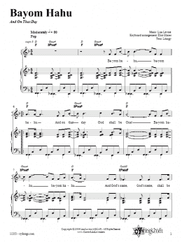 page one of Bayom Hahu (Piano, Vocal & Guitar Chords (Right-Hand Melody))