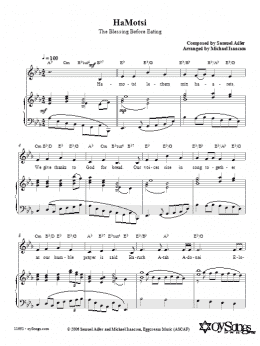 page one of HaMotsi (Piano, Vocal & Guitar Chords (Right-Hand Melody))