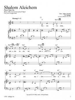 page one of Shalom Aleichem (Piano, Vocal & Guitar Chords (Right-Hand Melody))