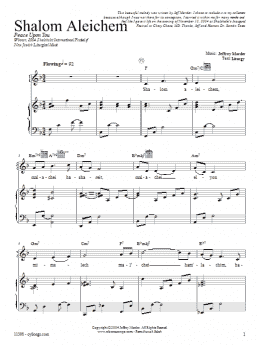 page one of Shalom Aleichem (Piano, Vocal & Guitar Chords (Right-Hand Melody))