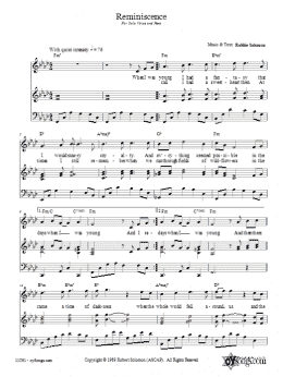 page one of Reminscence (Piano, Vocal & Guitar Chords (Right-Hand Melody))