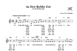 page one of Az Der Rebbe Est (As The Rebbe Eats) (Lead Sheet / Fake Book)
