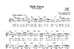 page one of Mah Navu (How beautiful) (Lead Sheet / Fake Book)