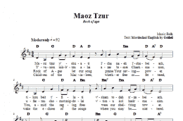 page one of Maoz Tzur (Lead Sheet / Fake Book)
