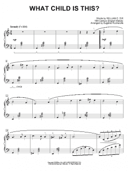 page one of What Child Is This? (Piano Solo)