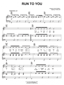 page one of Run To You (Piano, Vocal & Guitar Chords (Right-Hand Melody))