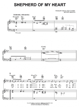 page one of Shepherd Of My Heart (Piano, Vocal & Guitar Chords (Right-Hand Melody))