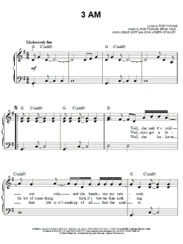 page one of 3 AM (Easy Piano)